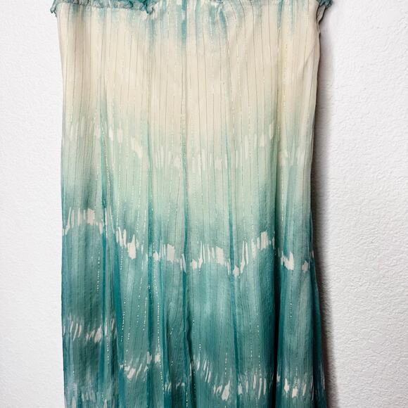 Antonio Melani Y2K Silk Fairy Ocean Sparkle Babydoll Empire Waist Mini Dress - Picture 4 of 9